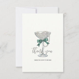 Pearls and Bow Bridal Shower Thank You Card