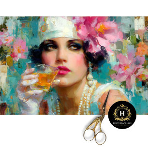 Pearls and Cocktails Vintage Glam Decoupage Tissue Paper