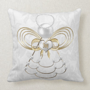Pearls and Gold - Metallic Christmas Angel of Joy Cushion