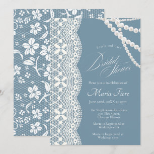 Pearls and Lace Vintage Bridal Shower invitation