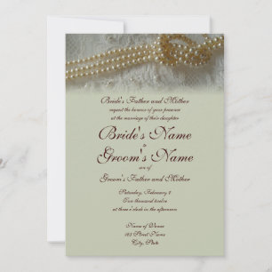 Pearls and Lace Wedding Invitation (Formal)