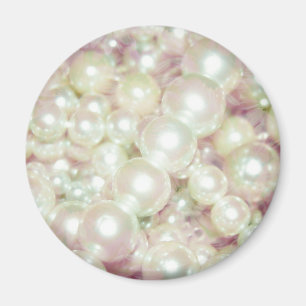 Pearls And Pink Daisy Magnet