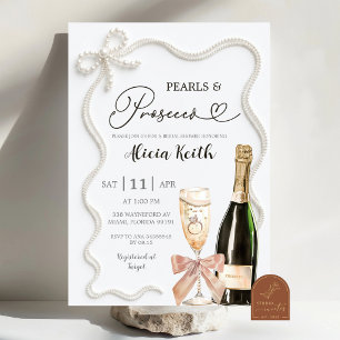 Pearls and Processo Bridal Shower Invitation