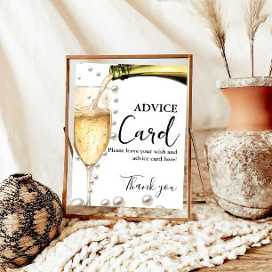 Pearls and Prosecco Advice bridal shower sign
