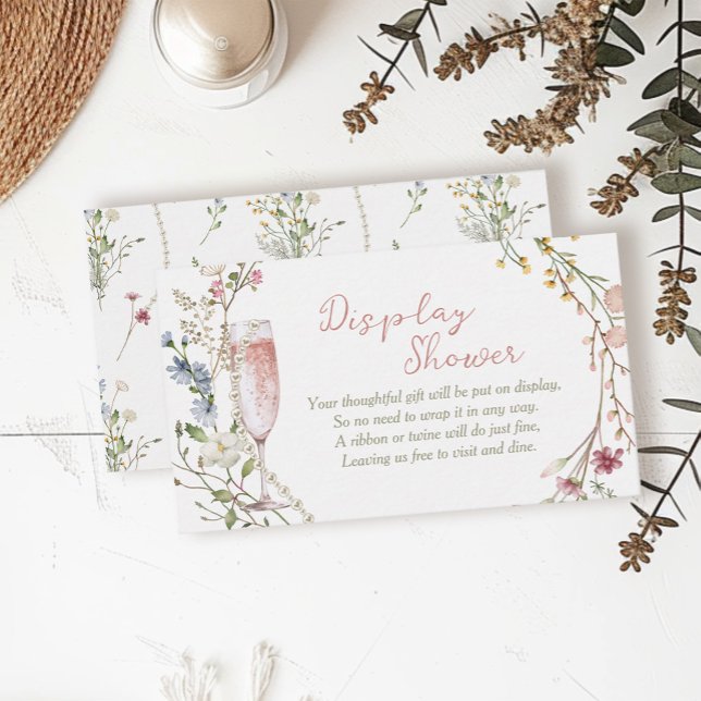 Pearls and Prosecco Bridal Display Shower Enclosure Card (Creator Uploaded)