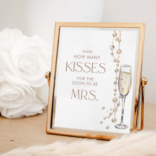 Pearls And Prosecco Bridal Guess How Many Kisses Poster