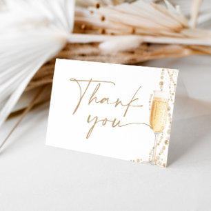 Pearls and Prosecco Bridal Shower, Brunch & Bubbly Thank You Card