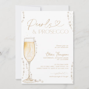 Pearls and Prosecco Bridal Shower, Bubbly Invite