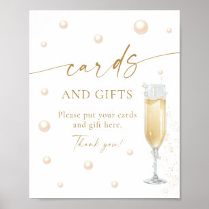 Pearls and Prosecco Bridal Shower Cards and Gifts  Poster