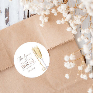 Pearls And Prosecco Bridal Shower Classic Round Sticker