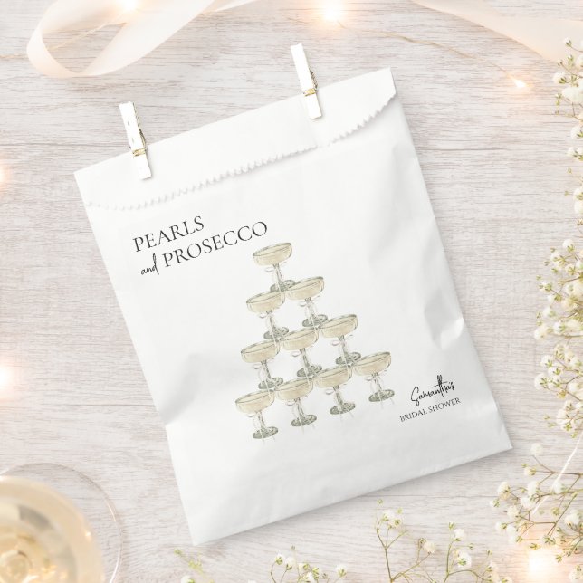 Pearls and Prosecco Bridal Shower  Favour Bags (Clipped)