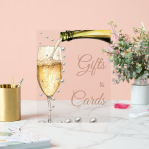 Pearls And Prosecco Bridal Shower Gifts & Cards  Acrylic Sign