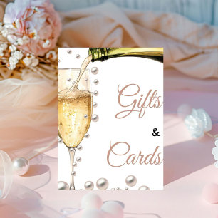 Pearls And Prosecco Bridal Shower Gifts & Cards Pedestal Sign