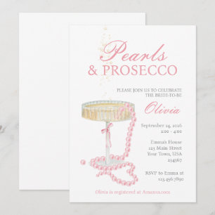 Pearls and Prosecco Bridal Shower Invitation