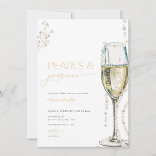 Pearls and Prosecco Bridal Shower Invitation 