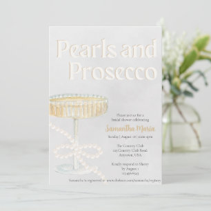 Pearls and Prosecco Bridal Shower Invitation