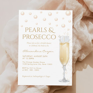 Pearls and Prosecco Bridal Shower Invitation