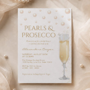 Pearls and Prosecco Bridal Shower Invitation