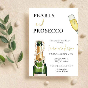 Pearls and Prosecco Bridal Shower  Invitation