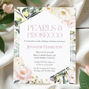 Pearls and Prosecco   Bridal Shower invitation