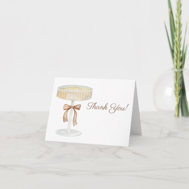 Pearls and Prosecco bridal shower love  Thank You Card (Front)