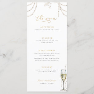 Pearls and Prosecco Bridal Shower Menu 