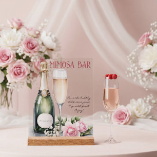 Pearls And Prosecco Bridal Shower Mimosa Bar Acrylic Sign