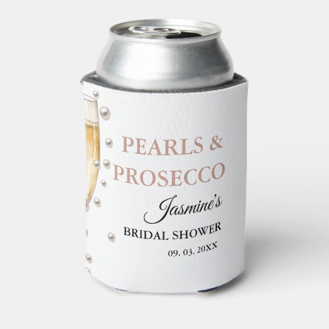 Pearls And Prosecco Bridal shower Party Can Cooler (Can Back)