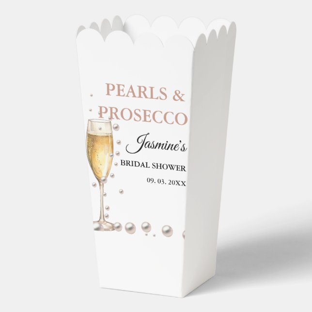 Pearls And Prosecco Bridal shower Party Favour Box (Front)