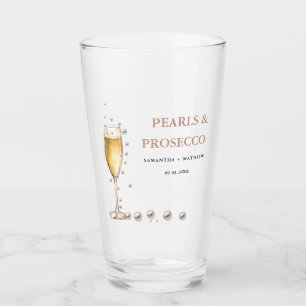 Pearls And Prosecco Bridal shower Party Glass