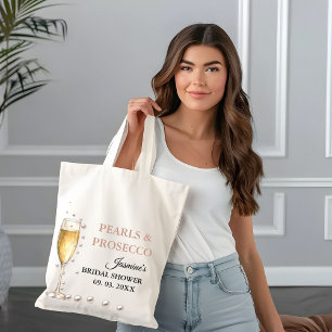 Pearls And Prosecco Bridal shower Party Tote Bag