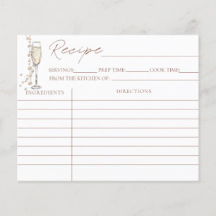 Pearls And Prosecco Bridal Shower Recipe Cards