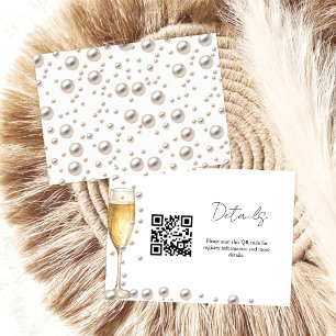 Pearls and Prosecco bridal shower registry Details Enclosure Card