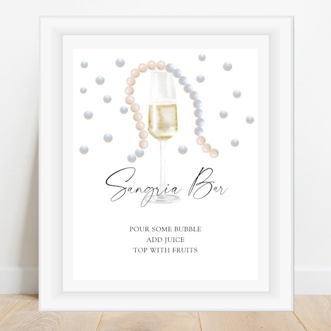 Pearls and Prosecco bridal shower - sangria bar Poster (Creator Uploaded)