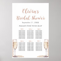 Pearls and Prosecco Bridal Shower Seating Chart