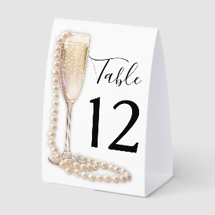 Pearls and Prosecco Bridal Shower Table Number
