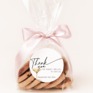 Pearls and Prosecco Bridal Shower Thank You Classic Round Sticker