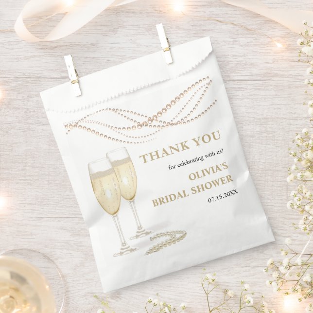 Pearls and Prosecco Bridal Shower Thank You  Favour Bags (Clipped)