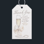 Pearls and Prosecco Bridal Shower Thank You Gift Tags<br><div class="desc">Say thank you in timeless style with these elegant bridal shower favour tags — adorned with a creamy satin bow and a sparkling glass of prosecco,  they strike the perfect balance of romance,  charm,  and bubbly fun.</div>