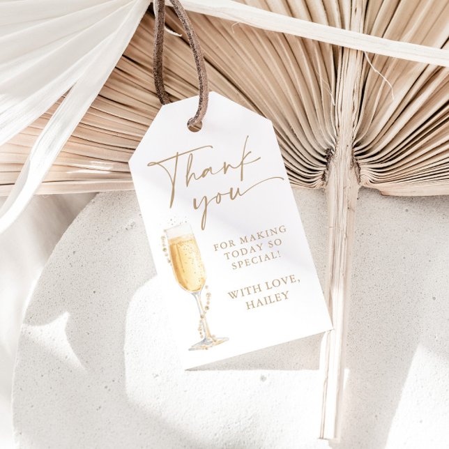 Pearls and Prosecco Bridal Shower Thank You Tag (Creator Uploaded)