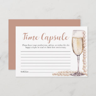 Pearls and Prosecco Bridal Shower Time Capsule Invitation