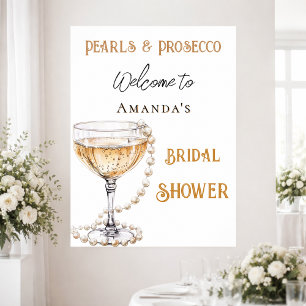 Pearls and Prosecco Bridal Shower welcome Poster