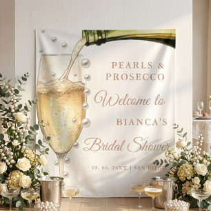 Pearls and Prosecco bridal shower Welcome Tapestry