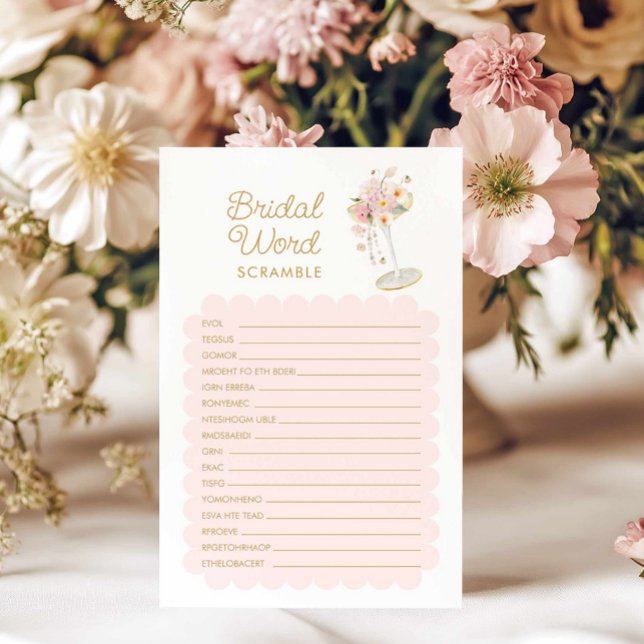 Pearls and Prosecco Bridal Word Game (Pearls and Prosecco Bridal Word Scramble Game)