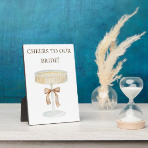 Pearls and Prosecco cheers table sign for open bar Plaque