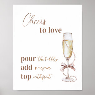 Pearls and Prosecco Cheers to Love Bridal Shower  Poster