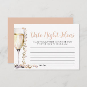 Pearls and Prosecco Date Night Ideas Bridal Shower Invitation