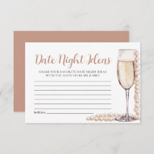 Pearls and Prosecco Date Night Ideas Bridal Shower Invitation
