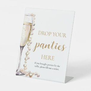 Pearls and Prosecco Drop Your Panties Game Sign