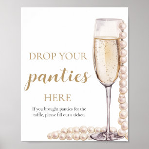 Pearls and Prosecco Drop Your Panties Game Sign